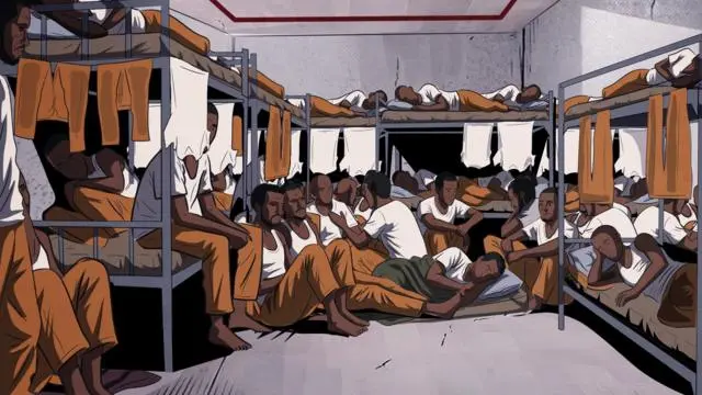 قال الإثيوبيون السبعة الذين تحدثوا إلى بي بي سي إن الظروف داخل السجن كانت قاسية